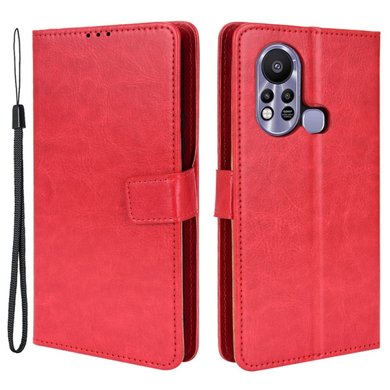 Pattintható tok a Infinix Hot 11s, Crazy Horse Wallet, piros