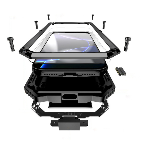 R-JUST páncélozott tok állvánnyal iPhone 17 Pro-hoz