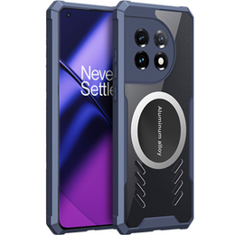 Tok OnePlus 11 5G, mágneses lemezzel, átlátszó / tengerészkék