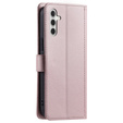 Flap tok Samsung Galaxy S25, Rhombus Crossbody Leather, rózsaszín rose gold