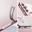 Tok Samsung Galaxy S25-hoz, Electro MagSafe, rózsaszín rose gold + üveg a képernyőhöz
