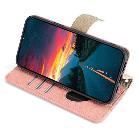 Flip tok Samsung Galaxy A56 5G, Wallet Zipper Pocket, tükörrel, rózsaszín