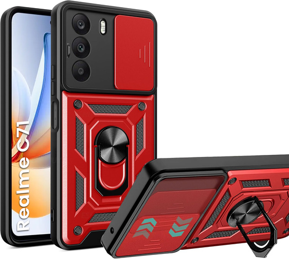 Telefontok a Realme C71, CamShield Slide, piros