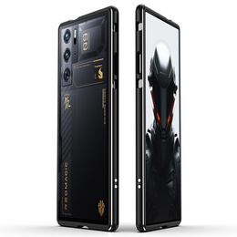 Tok ZTE nubia Red Magic 9 Pro / 9 Pro+ / 10 Pro / 10 Pro+ 5G, Armor Bumper, lencsevédővel, fekete / ezüst