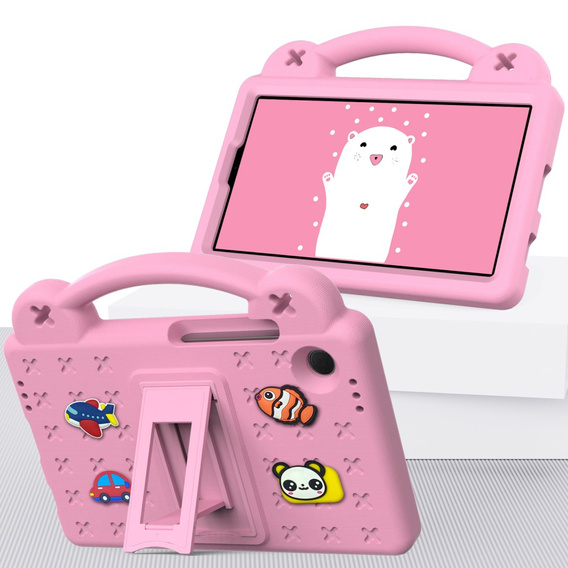 Gyermek tok Samsung Galaxy Tab A9, Cute Patterns, állvánnyal, rózsaszín