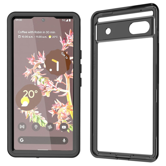 IP68 vízálló tok a Google Pixel 6a, Redpepper, fekete