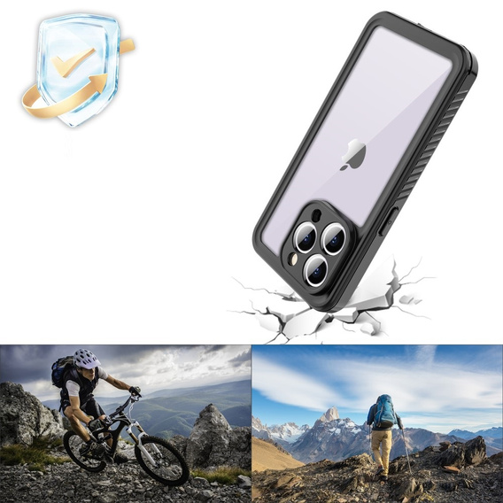 IP68 vízálló tok a iPhone 15 Pro Max, Redpepper, fekete