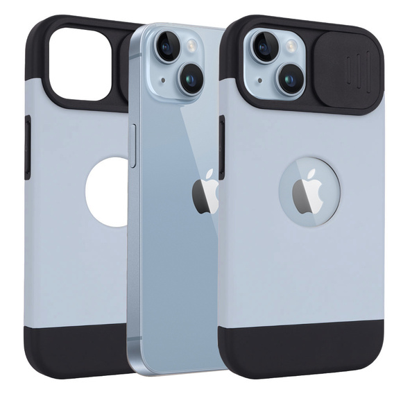 ERBORD MagSafe Cam Slider tok, kék + Képernyővédő üveg iPhone 13 / iPhone 14 készülékekhez