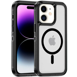 Tok kerettel iPhone 14 Pro készülékhez, MagSafe-hoz, átlátszó / fekete