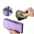 Pattintható tok a Xiaomi Redmi 14C / Xiaomi Poco C75, Wallet Zipper Pocket, lila