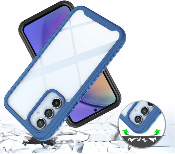 Tok Samsung Galaxy A54 5G készülékhez, Shockproof, fóliával, kék
