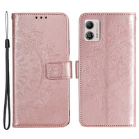 Pattintható tok a Motorola Moto G53 5G, Mandala Flower, rózsaszín rose gold