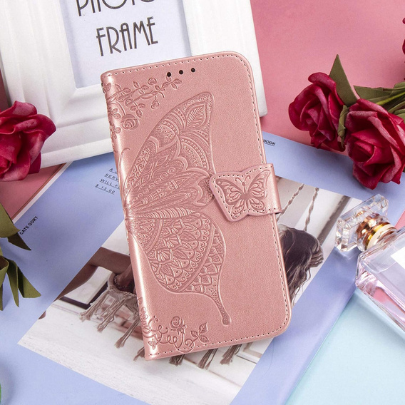 Pattintható tok a Oppo A40 / Oppo A40m, Butterfly, rózsaszín rose gold
