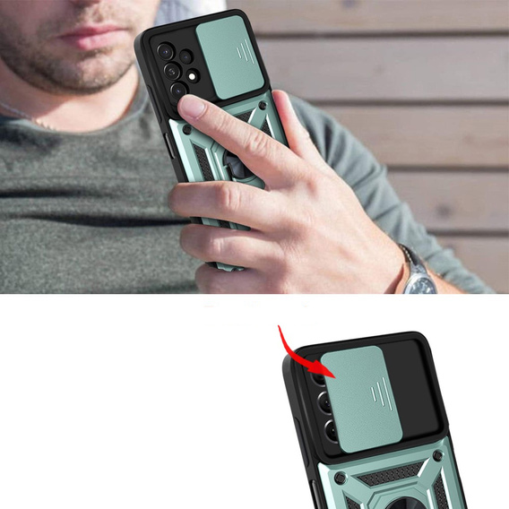 Telefontok a Samsung Galaxy A13 4G, CamShield Slide, zöld