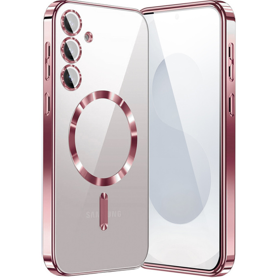 Tok Samsung Galaxy S25-hoz, Electro MagSafe, rózsaszín rose gold + üveg a képernyőhöz