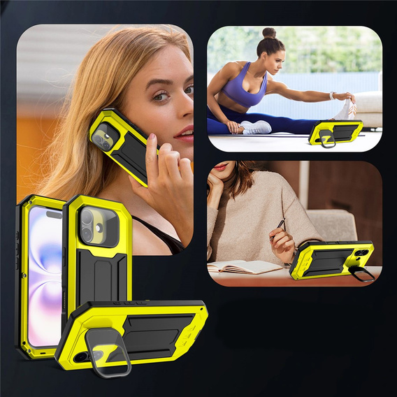 R-JUST páncélozott tok képernyővédővel és állvánnyal iPhone 17-hez