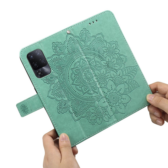 Pattintható tok a Oppo Reno5 Z / A94 / A95 5G, Mandala, zöld
