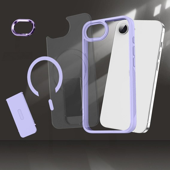 Tok Iphone 16E, Kickstand Matt Case, MagSafe, lila