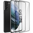 2x edzett üveg a Samsung Galaxy S21, ERBORD 3D teljes képernyő