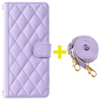 Flap tok Samsung Galaxy A16, Rhombus Crossbody Leather, lila