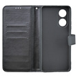 Pattintható tok a Oppo A58 4G, Crazy Horse Wallet, fekete
