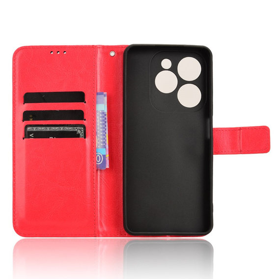 Pattintható tok a Infinix Hot 40i, Crazy Horse Wallet, piros