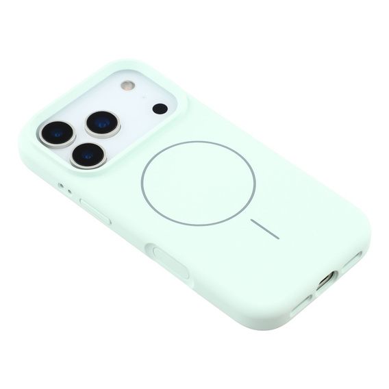 Szilikonhüvely iPhone 17 Pro készülékhez, MagSafe, ütésgátló, zöld