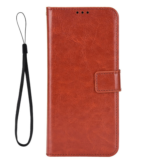 Pattintható tok a Realme 14 5G / Realme 14T 5G, Crazy Horse Wallet, barna