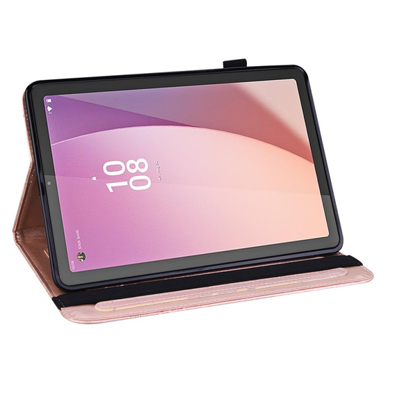 Pattintható tok Lenovo Tab M9, flower, rózsaszín rose gold