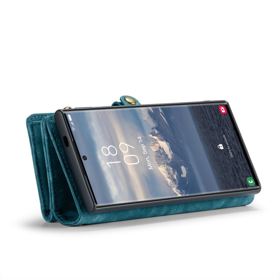 CASEME tok Samsung Galaxy S25 Ultra, Retro Leather Wallet, szíjjal, zöld