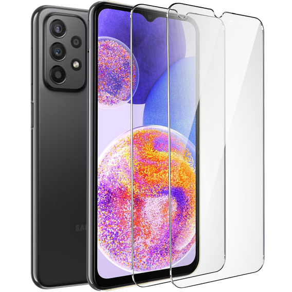 2x edzett üveg a Samsung Galaxy A23 4G/5G, ERBORD 9H Hard Glass a képernyőn