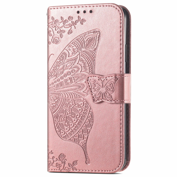Pattintható tok a Motorola Moto G86 Power 5G, Butterfly, rózsaszín rose gold