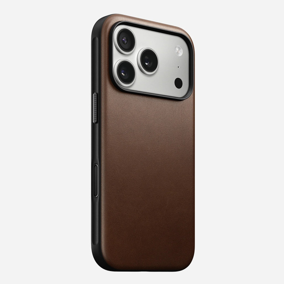 Nomad tok iPhone 17 Pro-hoz, Modern bőr tok, barna