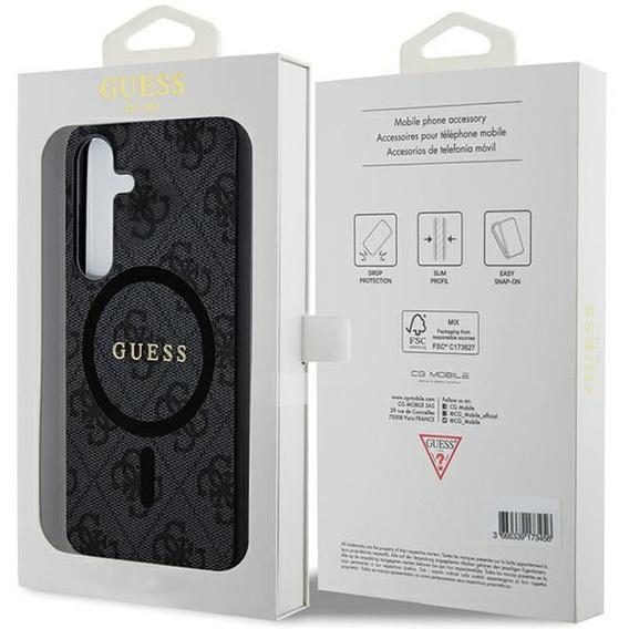 Guess 4G Ring Classic Logo tok Samsung Galaxy S24-hez, fekete