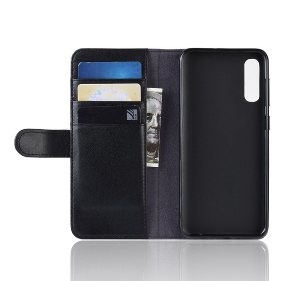 Pattintható tok a Samsung Galaxy A50 / A30s, Leather Flexi Book, fekete