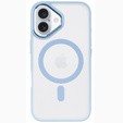 Tok iPhone 16-hoz, MagSafe, ERBORD Matt Case, átlátszó / kék + képernyőüveg