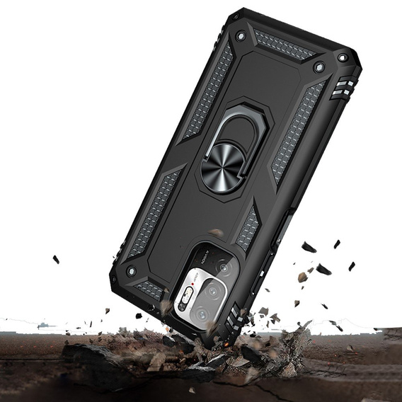 Páncélozott telefontok a Xiaomi Redmi Note 10 5G, Nox Case Ring, fekete