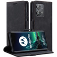 Telefontok a Motorola Edge 40 Neo, ERBORD Vintage, pénztárca patenttal, fekete