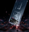 Páncélozott tok Samsung Galaxy Z Flip 4 5G készülékhez, Dexnor Clip Holder, sötétkék színű