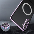 Kameravédő tok Samsung Galaxy S23 Plus, CamShield MagSafe, átlátszó / lila