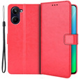 Pattintható tok Realme 10 4G, Split Leather, piros
