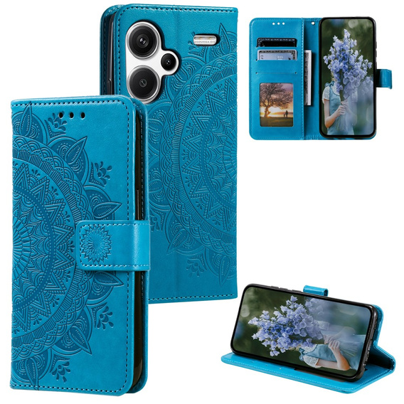 Pattintható tok a Xiaomi Redmi Note 13 Pro+, Mandala, kék
