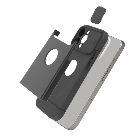 Telefontok a iPhone 15 Pro Max, ERBORD MagProtect Slide Camera, fekete