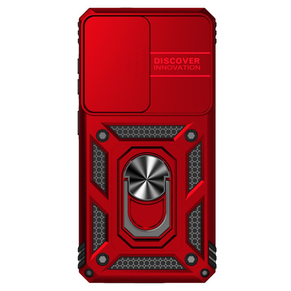 Páncélozott tok állvánnyal és objektívvédővel Samsung Galaxy S26-hoz, piros