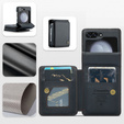 CASEME flip tok Samsung Galaxy Z Flip5 5G, Litchi Wallet, fekete