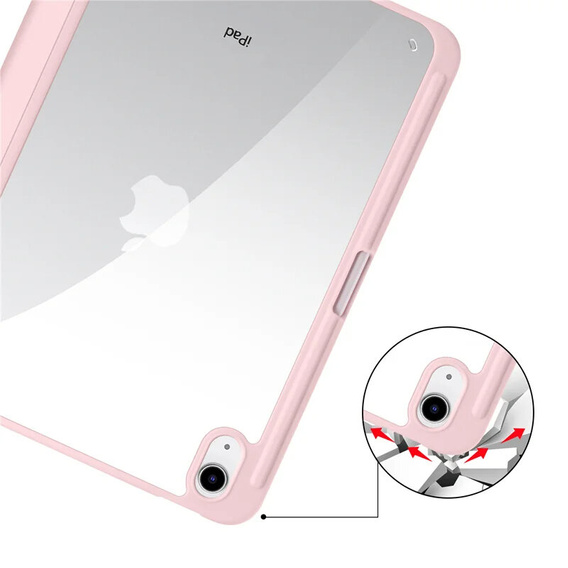 Tok iPad 10.9 2022 10 Gen, Smartcase Hybrid, tolltartó résszel, rózsaszín
