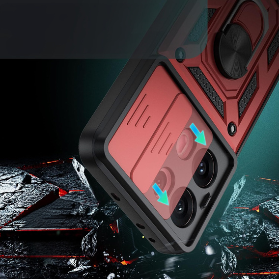 Telefontok a Oppo Reno 13 Pro, CamShield Slide, piros