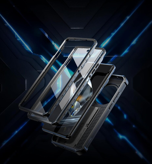 Páncélozott tok a OnePlus 12, Dexnor Full Body (Two Frames), fekete