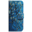 Pattintható tok a Oppo A17, Wallet flowers, kék