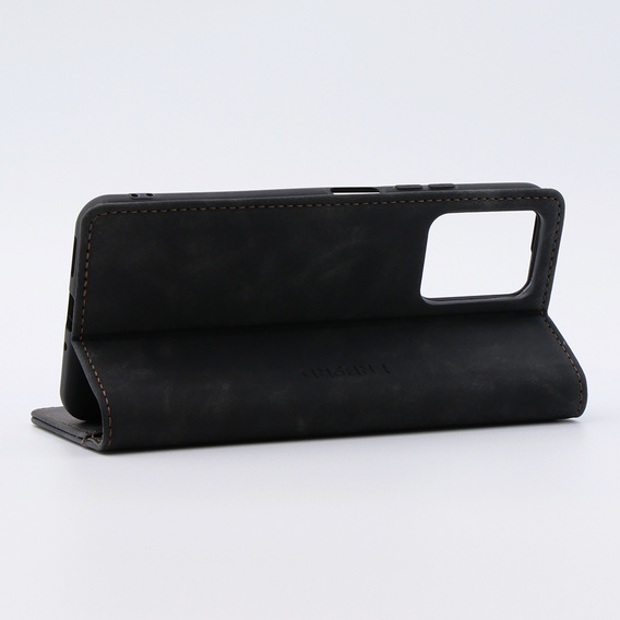 Telefontok a Xiaomi Redmi Note 12 5G / Poco X5 5G, ERBORD Vintage, pénztárca patenttal, fekete